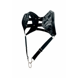 MOB Eroticwear Harnais Top Cockring Dngeon Gris